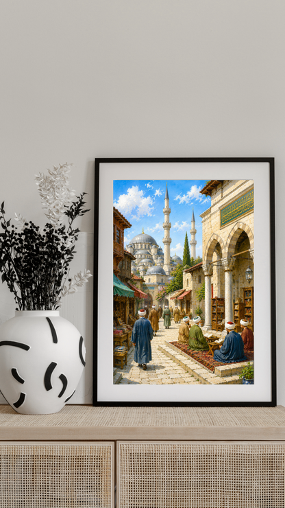Limited Edition PRINT of my Original Acrylic Painting Ancient Turkey - Muslim Painting on Cartridge Paper - No Frame (Size: A4 & A3)