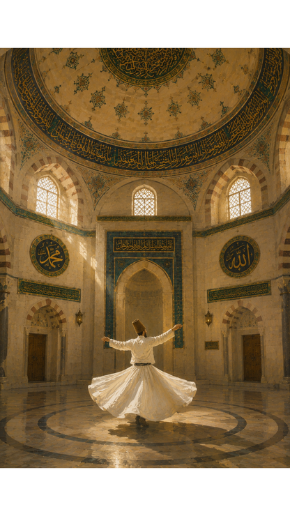 Limited Edition PRINT of my Original Mystical Muslim Ancient Sufi Whirling on Cartridge Paper - No Frame (Size: A4 & A3)