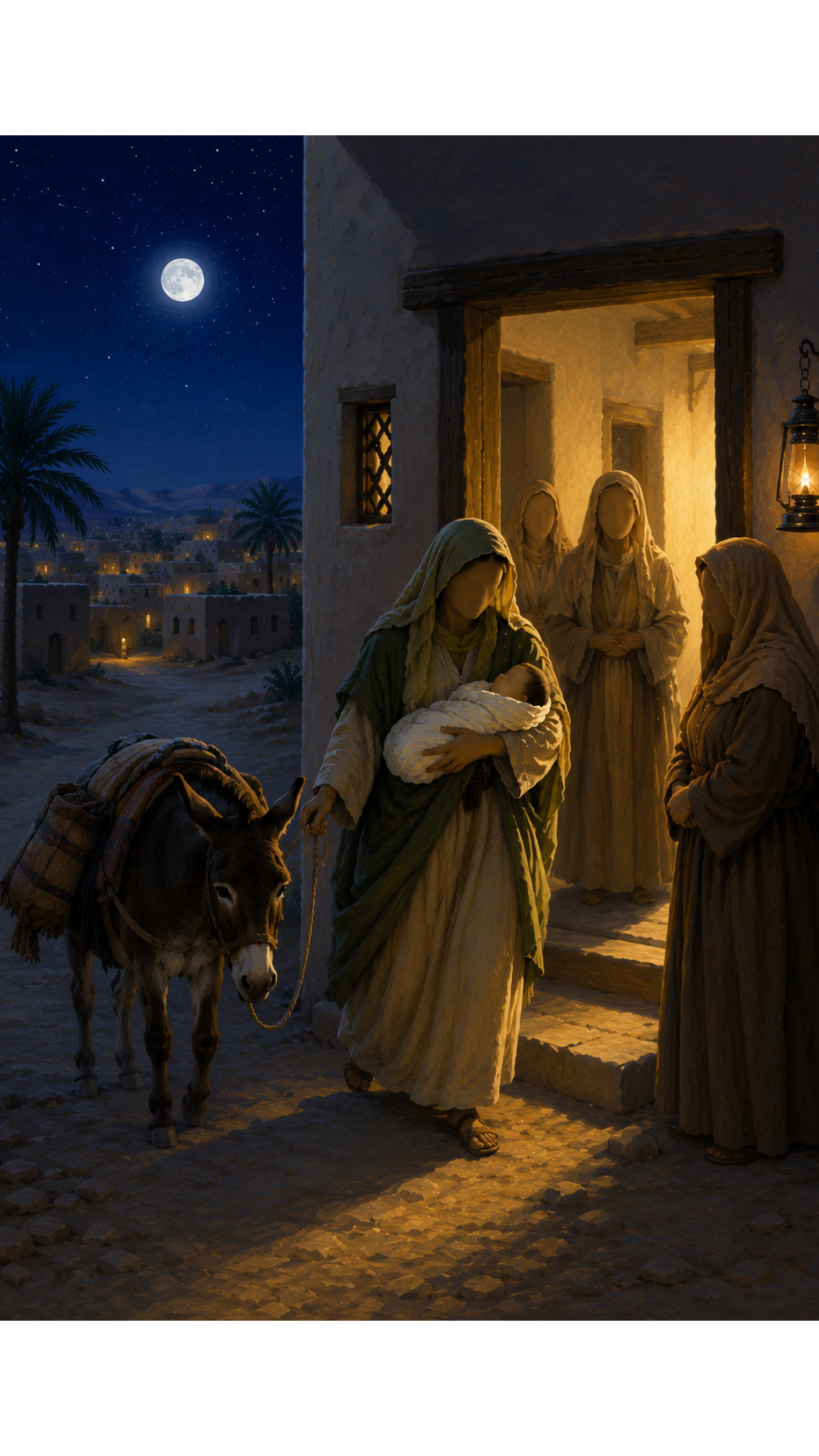 Limited Edition PRINT of my Original Oil Painting of Mother Aminah holding the newborn Prophet Muhammad Muslim Painting on Cartridge Paper - No Frame (Size: A4 & A3)