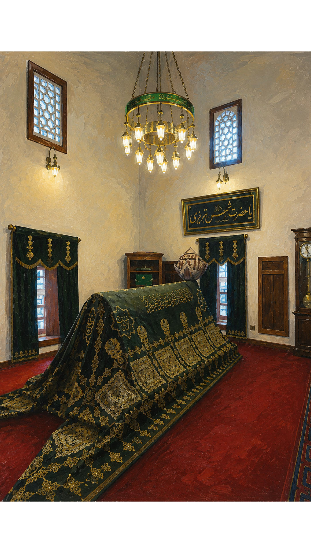 Limited Edition PRINT of my Original Acrylic Painting of Hazrath Shams Tabrizi Tomb, Konya, Turkey - Muslim Painting on Cartridge Paper - No Frame (Size: A4 & A3)