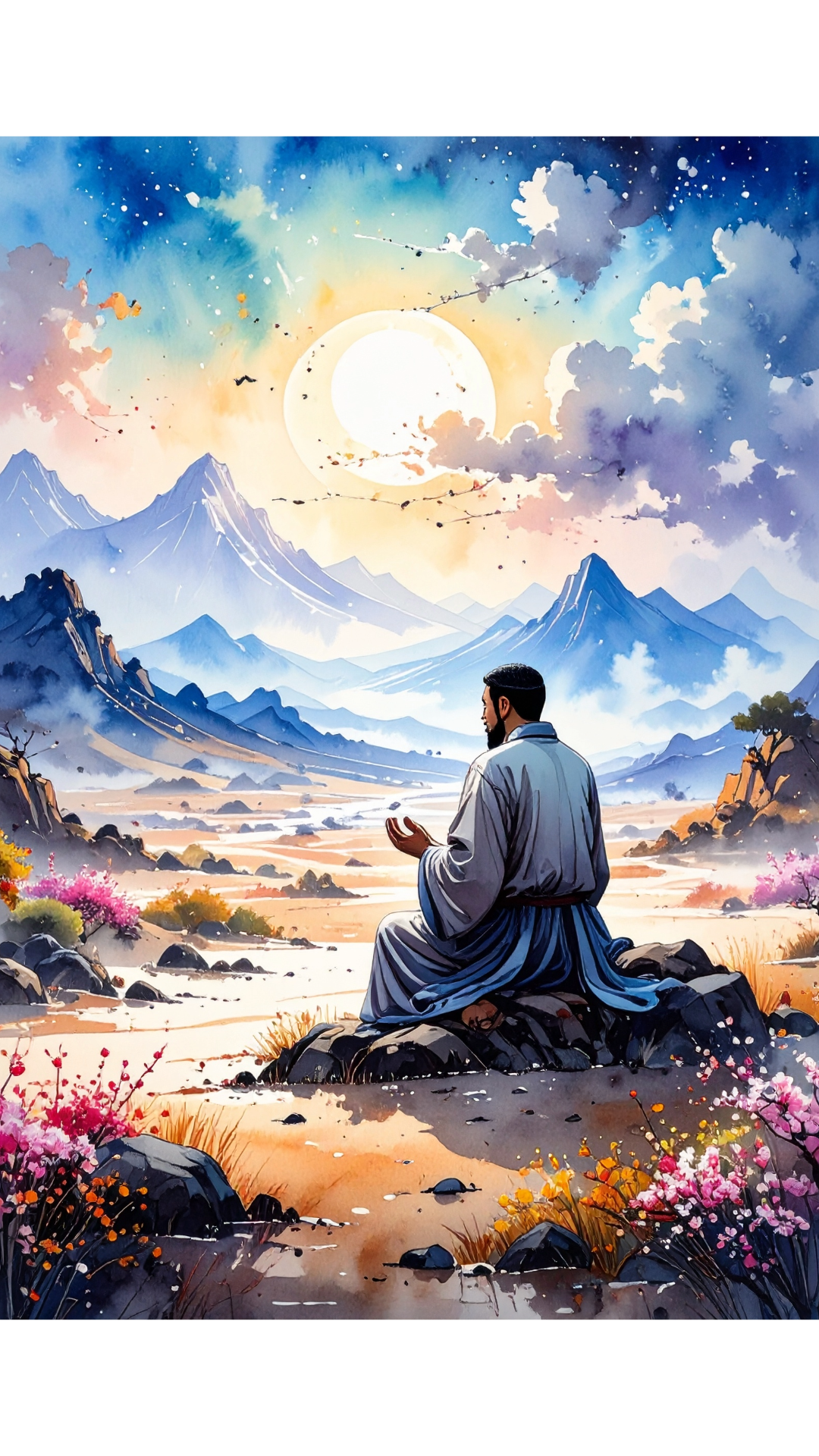Limited Edition PRINT of my Original Mystical Muslim on Cartridge Paper - No Frame (Size: A4 & A3)
