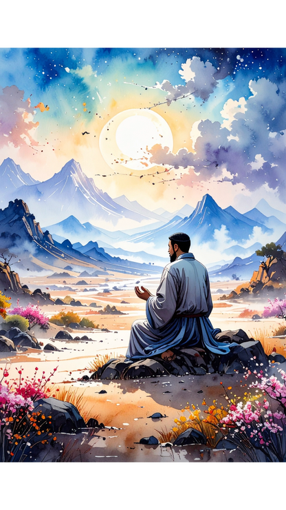 Limited Edition PRINT of my Original Mystical Muslim on Cartridge Paper - No Frame (Size: A4 & A3)
