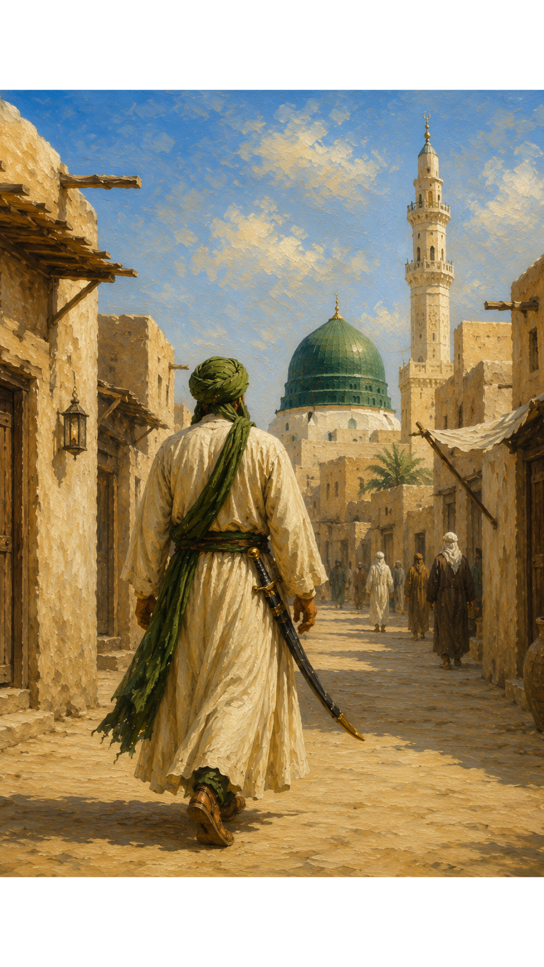 Limited Edition PRINT of my Original  Imam Ali & Zulifiqar Muslim Oil Painting on Cartridge Paper - No Frame (Size: A4 & A3)