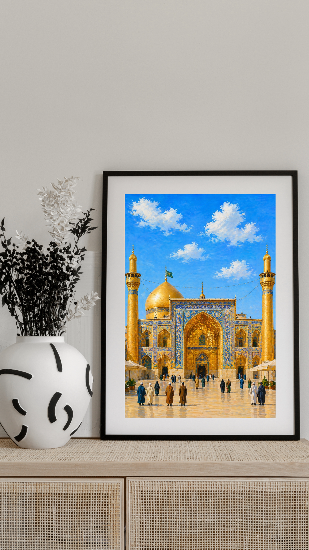 Limited Edition PRINT of my Original Imam Ali Shrine Muslim Acrylic Painting on Cartridge Paper - No Frame (Size: A4 & A3)