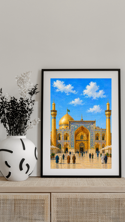 Limited Edition PRINT of my Original Imam Ali Shrine Muslim Acrylic Painting on Cartridge Paper - No Frame (Size: A4 & A3)
