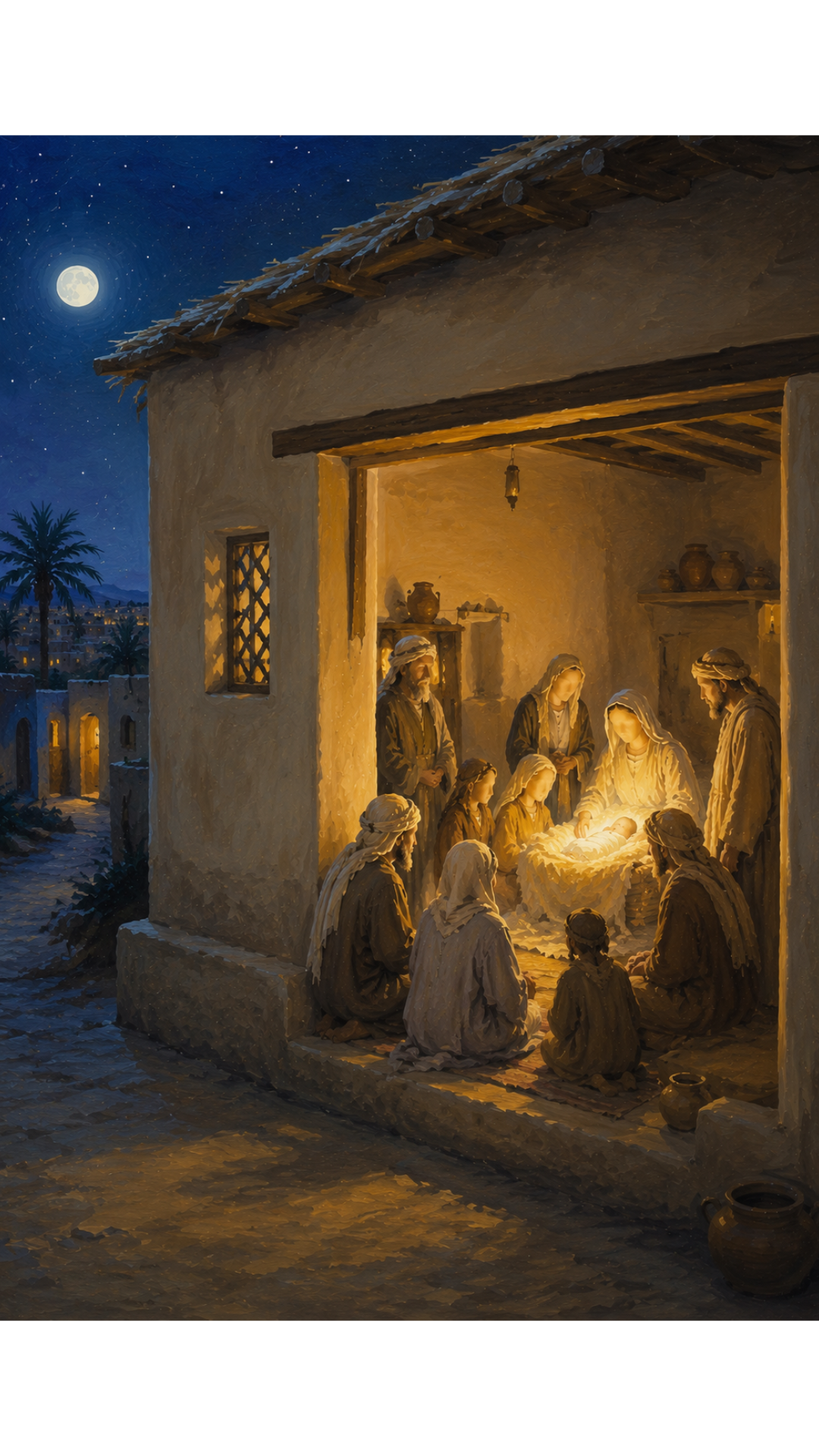 Limited Edition PRINT of my Original Oil Painting of the Birth of Prophet Muhammad Muslim Painting on Cartridge Paper - No Frame (Size: A4 & A3)