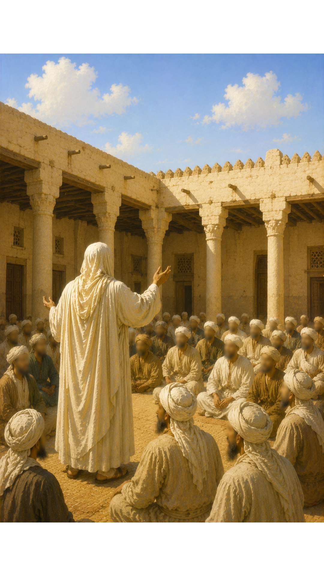 Limited Edition PRINT of my Original Oil Painting of Prophet Muhammad Final prayers in mosque - Muslim Painting on Cartridge Paper - No Frame (Size: A4 & A3)