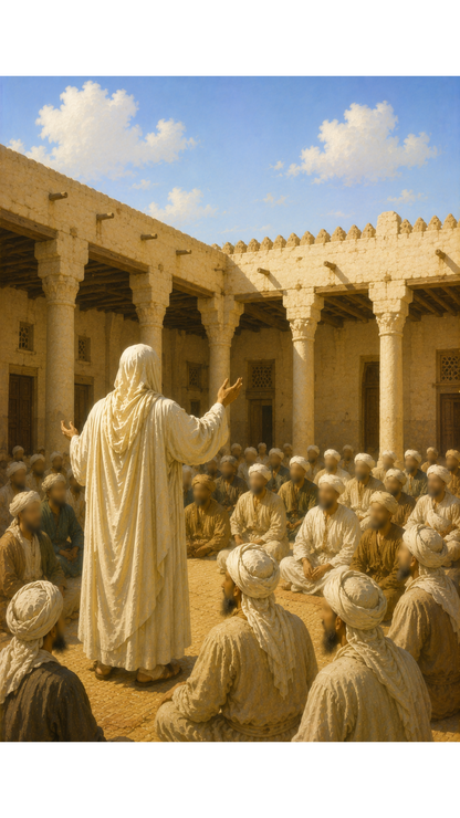 Limited Edition PRINT of my Original Oil Painting of Prophet Muhammad Final prayers in mosque - Muslim Painting on Cartridge Paper - No Frame (Size: A4 & A3)