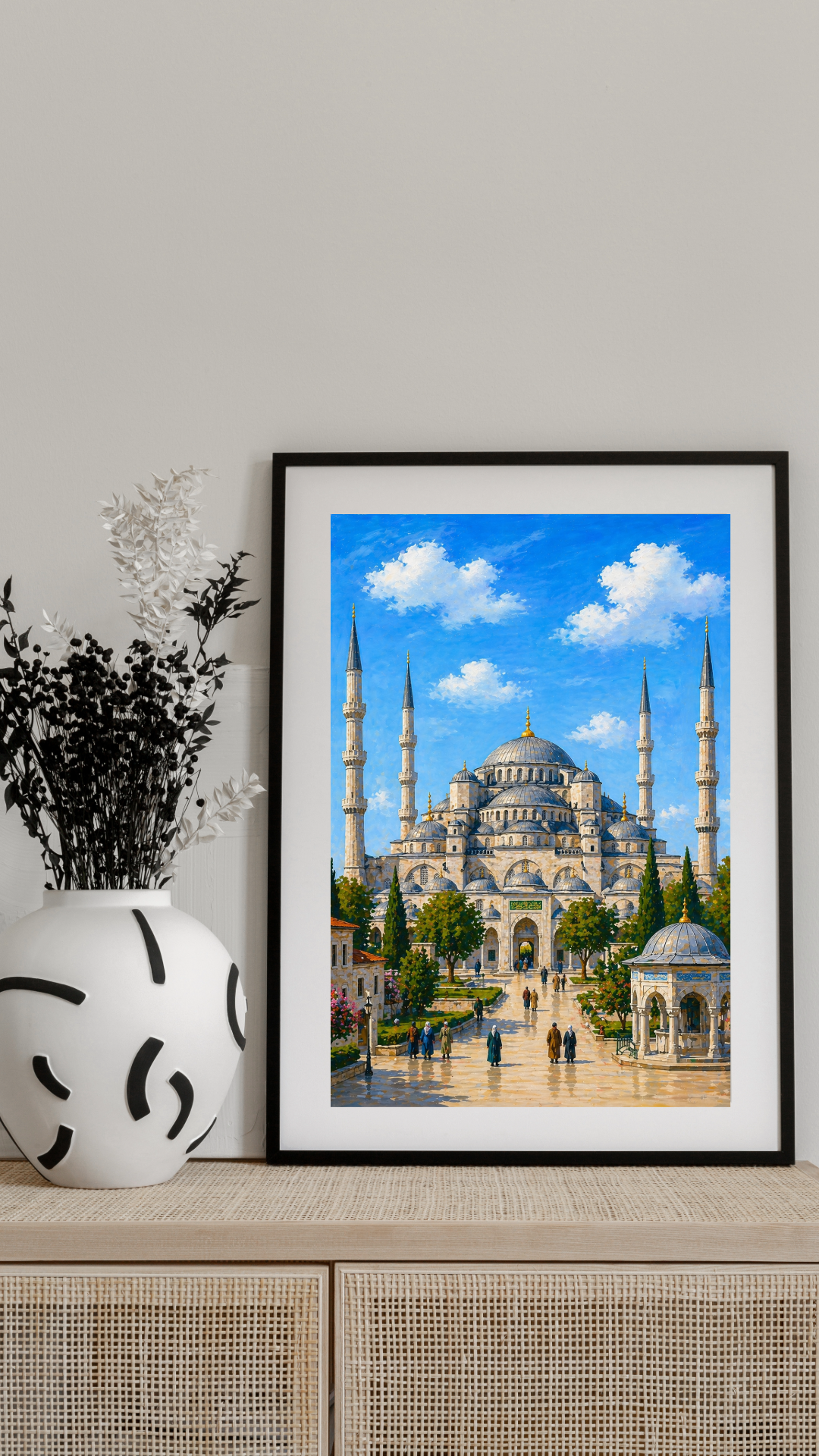 Limited Edition PRINT of my Original Blue Mosque, Turkey Acrylic Muslim Painting on Cartridge Paper - No Frame (Size: A4 & A3)