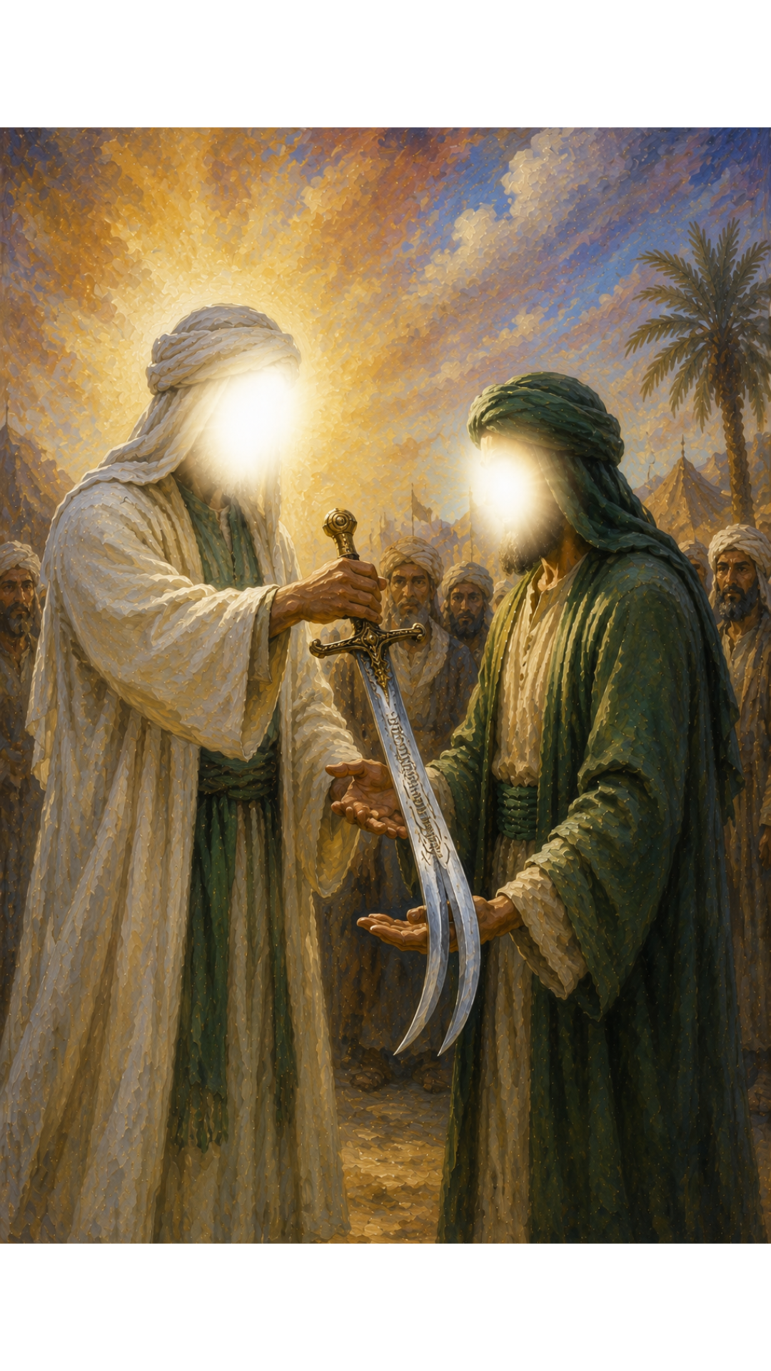 Limited Edition PRINT of my Original acrylic Painting on Imam Ali's Zulfiqar Given by Prophet - Muslim Acrylic Painting on Cartridge Paper - No Frame (Size: A4 & A3)