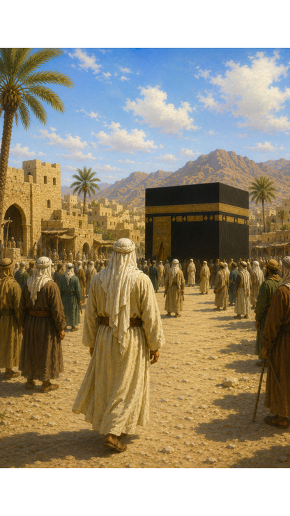 Limited Edition PRINT of my Original Oil Painting of Prophet Muhammad and Peaceful conquest of Mecca - Muslim Painting on Cartridge Paper - No Frame (Size: A4 & A3)