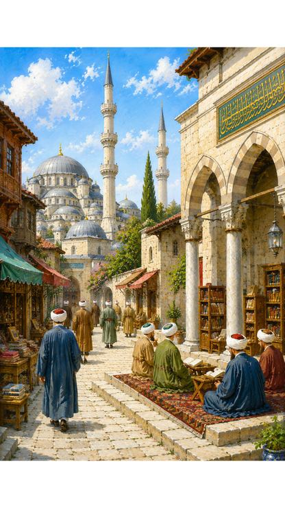 Limited Edition PRINT of my Original Acrylic Painting Ancient Turkey - Muslim Painting on Cartridge Paper - No Frame (Size: A4 & A3)