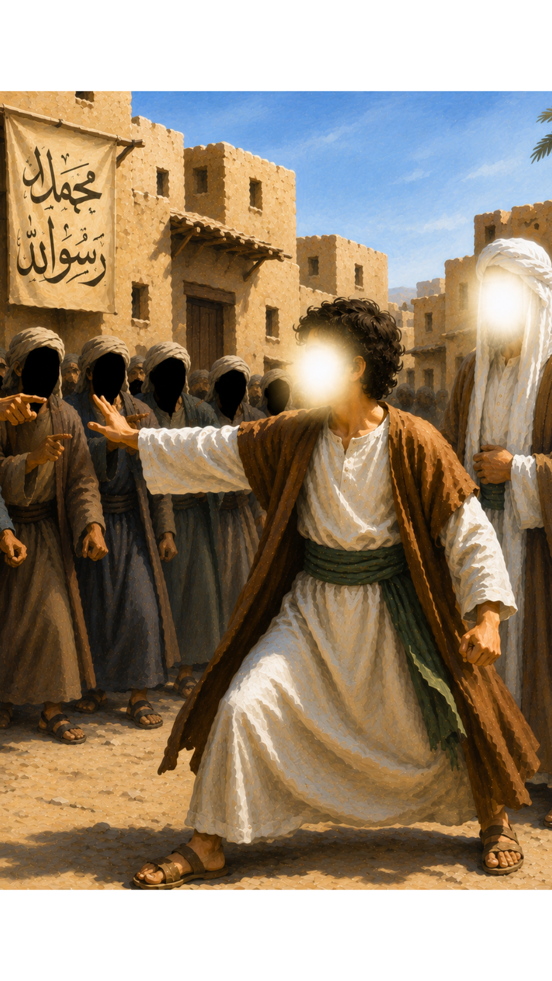 Limited Edition PRINT of my Original Imam Ali, Defending the Prophet from mockery - Muslim Acrylic Painting on Cartridge Paper - No Frame (Size: A4 & A3)