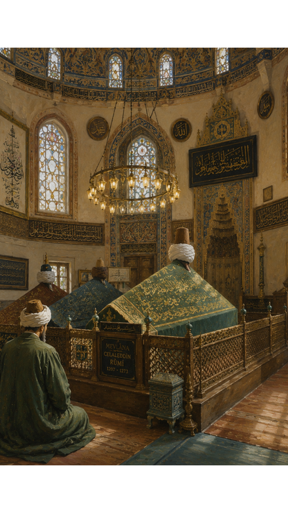 Limited Edition PRINT of my Original Acrylic Painting of Mevlana Rumi Tomb, Konya, Turkey - Muslim Painting on Cartridge Paper - No Frame (Size: A4 & A3)