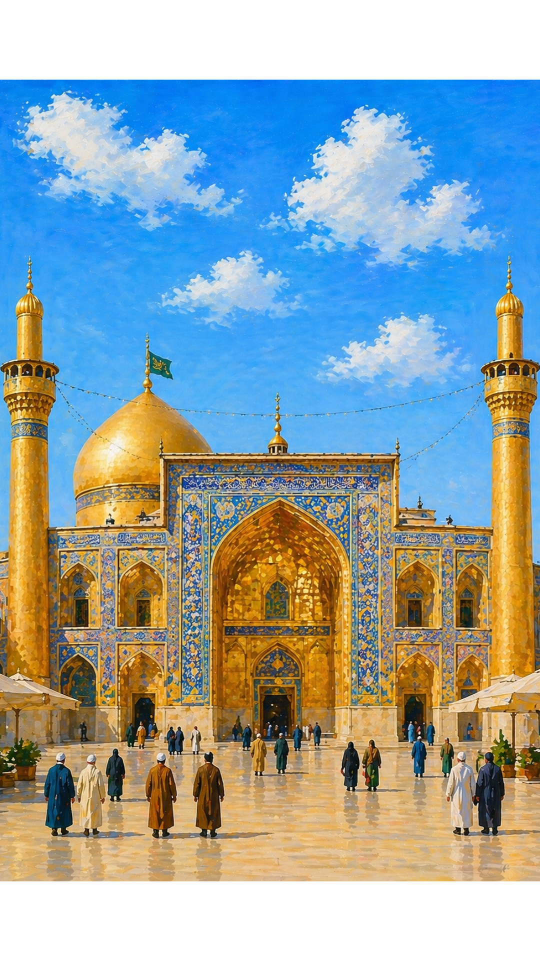 Limited Edition PRINT of my Original Imam Ali Shrine Muslim Acrylic Painting on Cartridge Paper - No Frame (Size: A4 & A3)