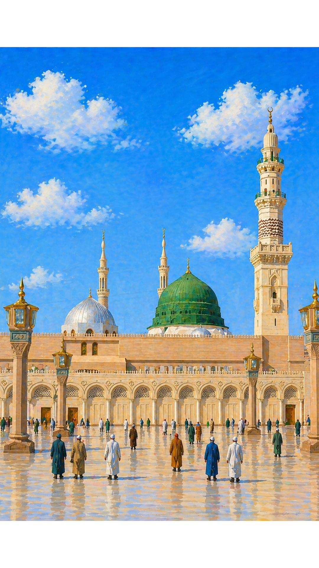 Limited Edition PRINT of my Original Madina, Saudi Arabia, Muslim Acrylic Painting on Cartridge Paper - No Frame (Size: A4 & A3)