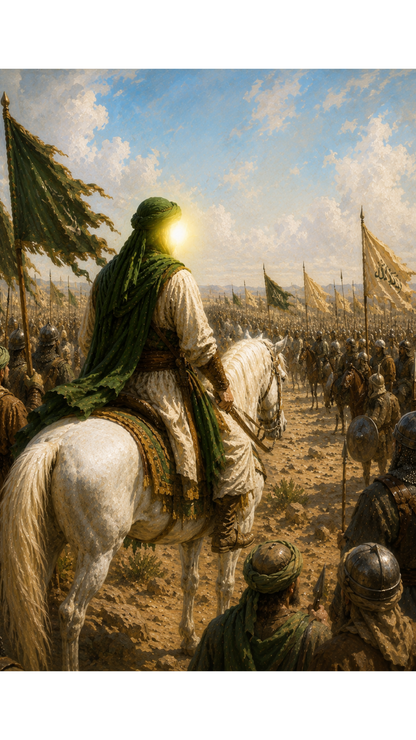 Limited Edition PRINT of my Original acrylic Painting on Imam Ali and Battle of Siffin - Muslim Acrylic Painting on Cartridge Paper - No Frame (Size: A4 & A3)
