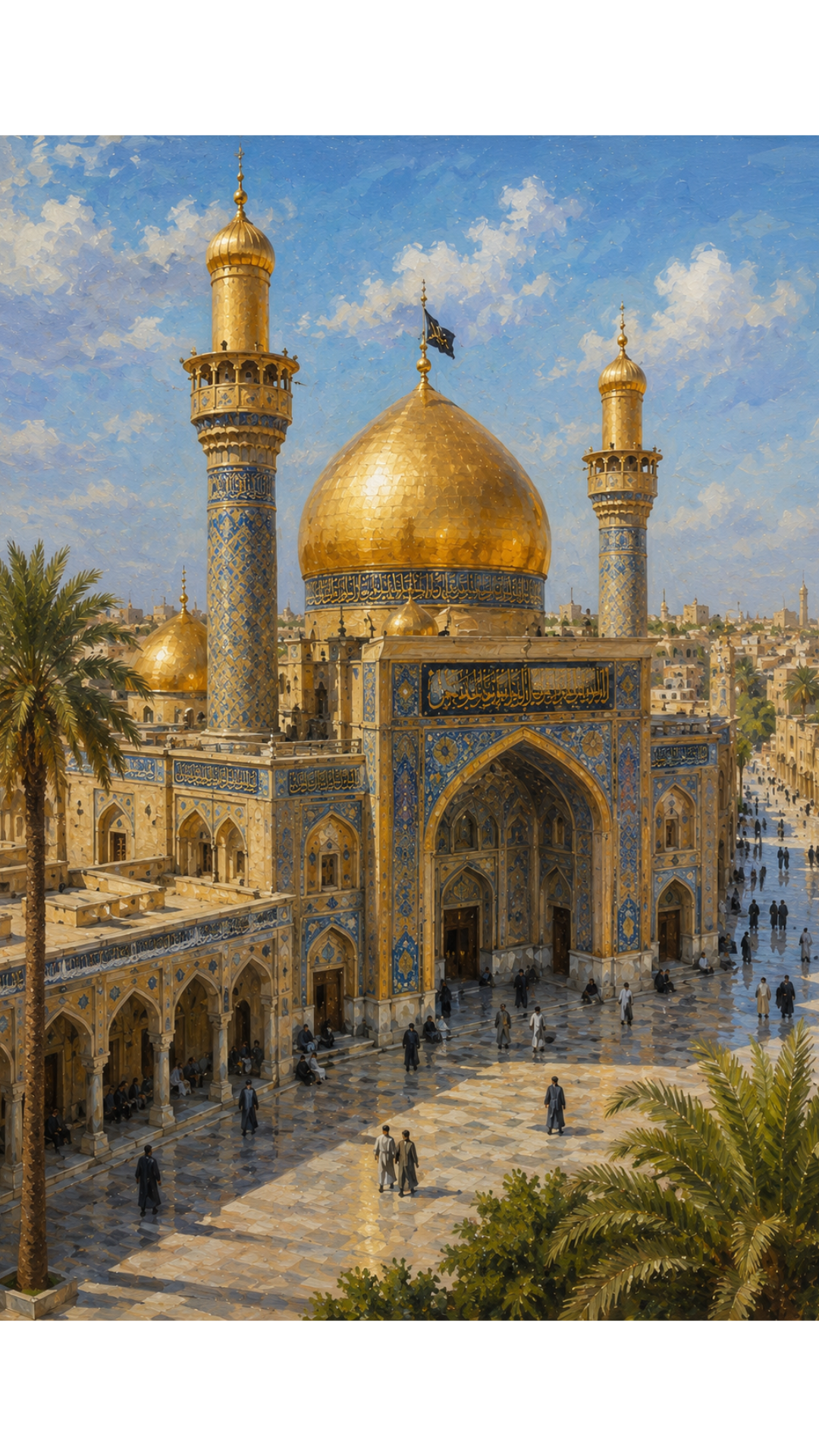 Limited Edition PRINT of my Original acrylic Painting on Imam Ali's Shrine - Muslim Acrylic Painting on Cartridge Paper - No Frame (Size: A4 & A3)