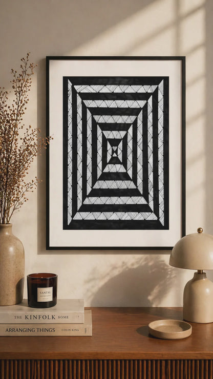 Hand Drawn Geometrical Doodling Art on Cartridge Paper- No Frame (Size A4 & A3)